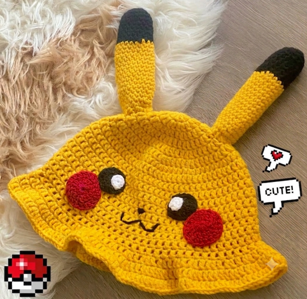 Knitted Bucket Pika Hat